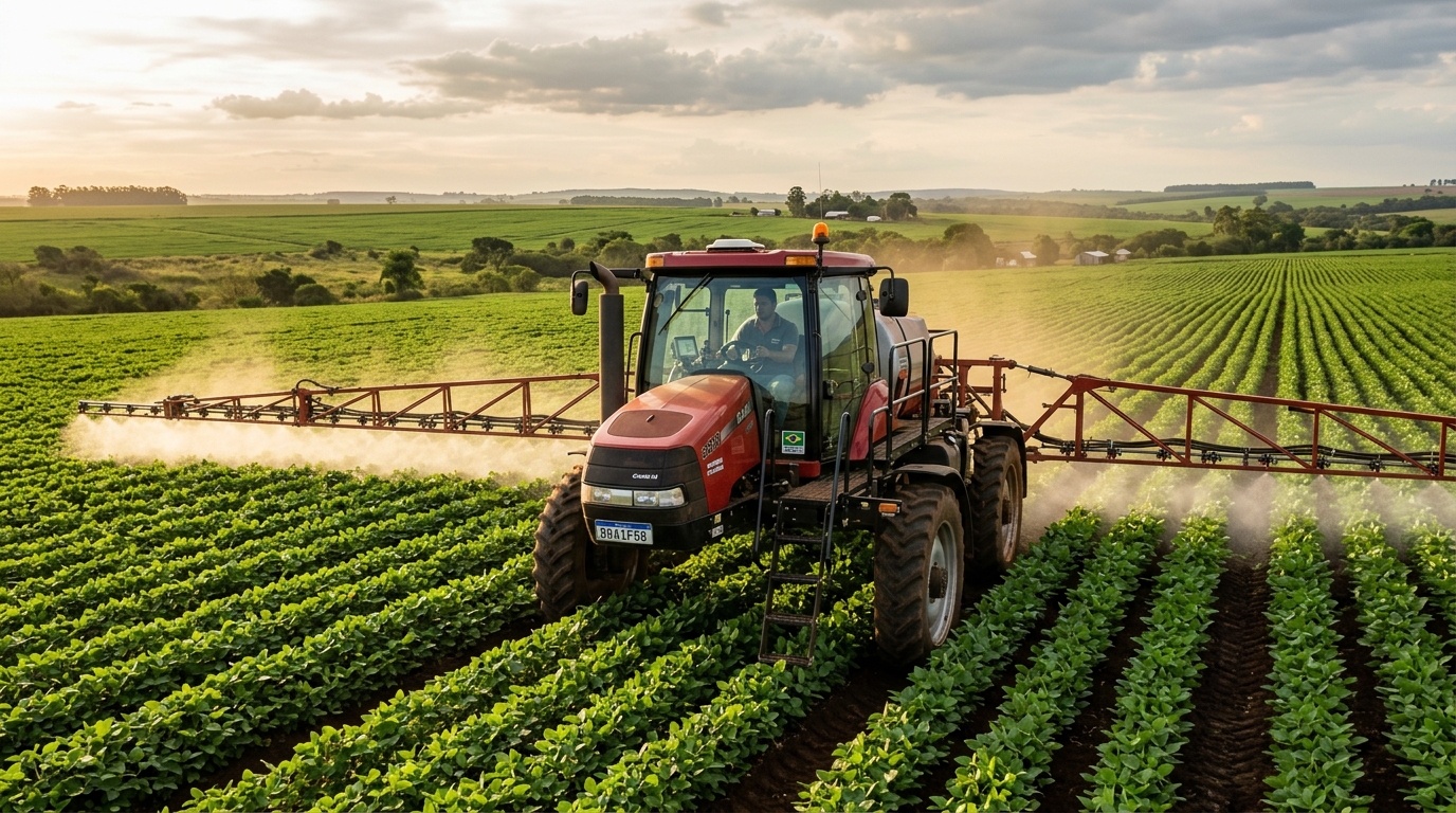 Mapa de prescrição de taxa variável rodando no computador de bordo do trator com a VigIA Agro